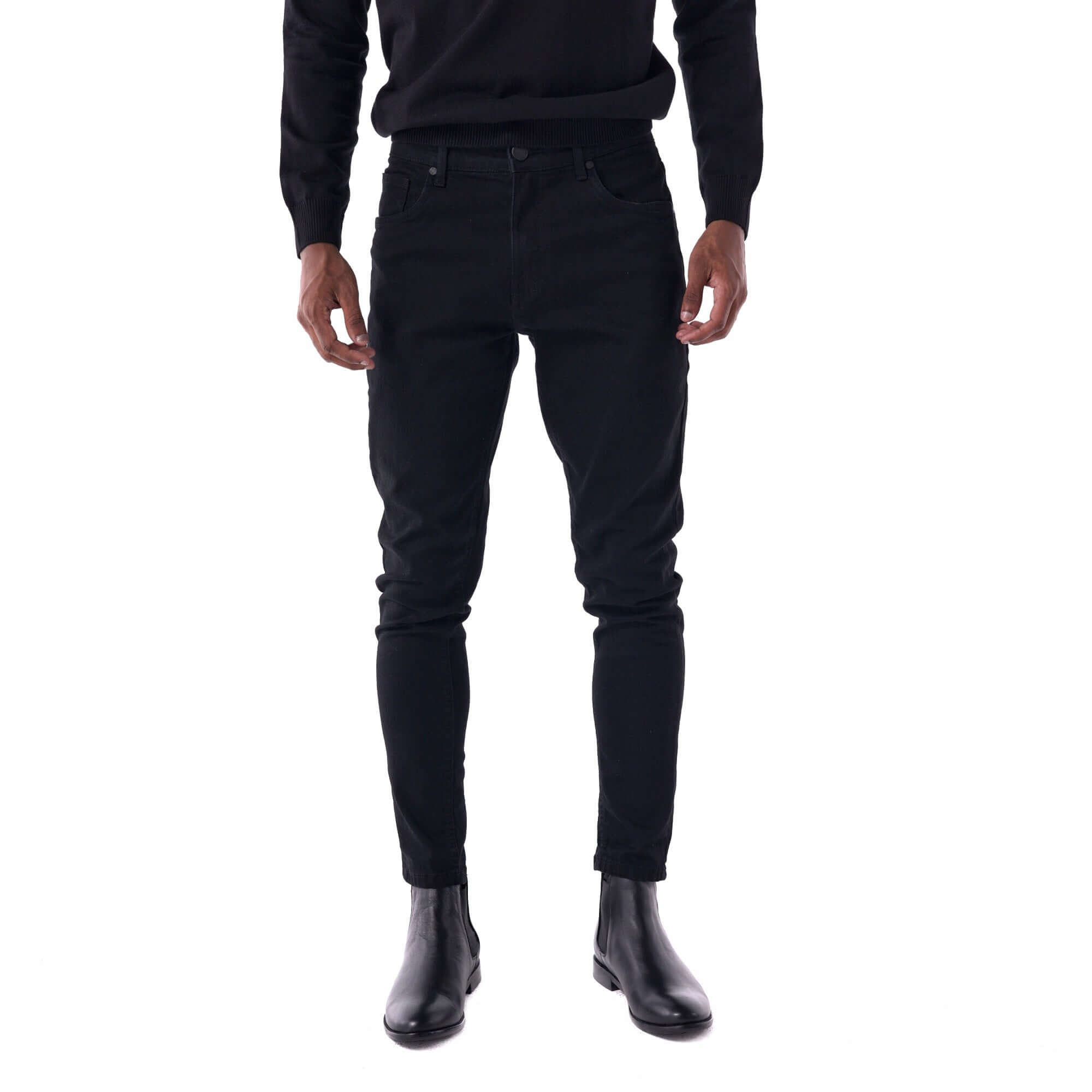 SOLID Black Skinny Jeans front