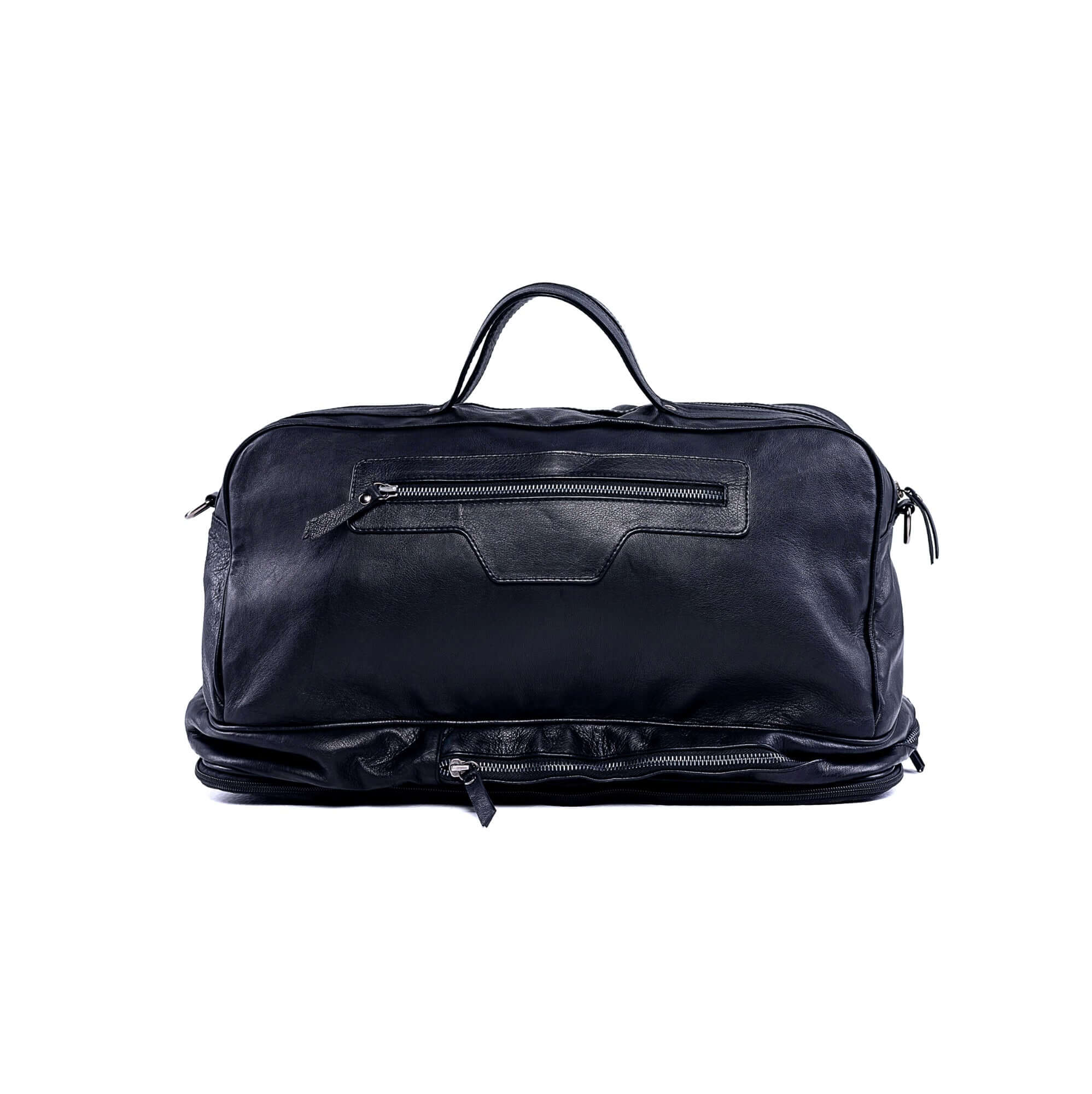 The Voyager - Modular Travel Leather Duffle Bag - black - main
