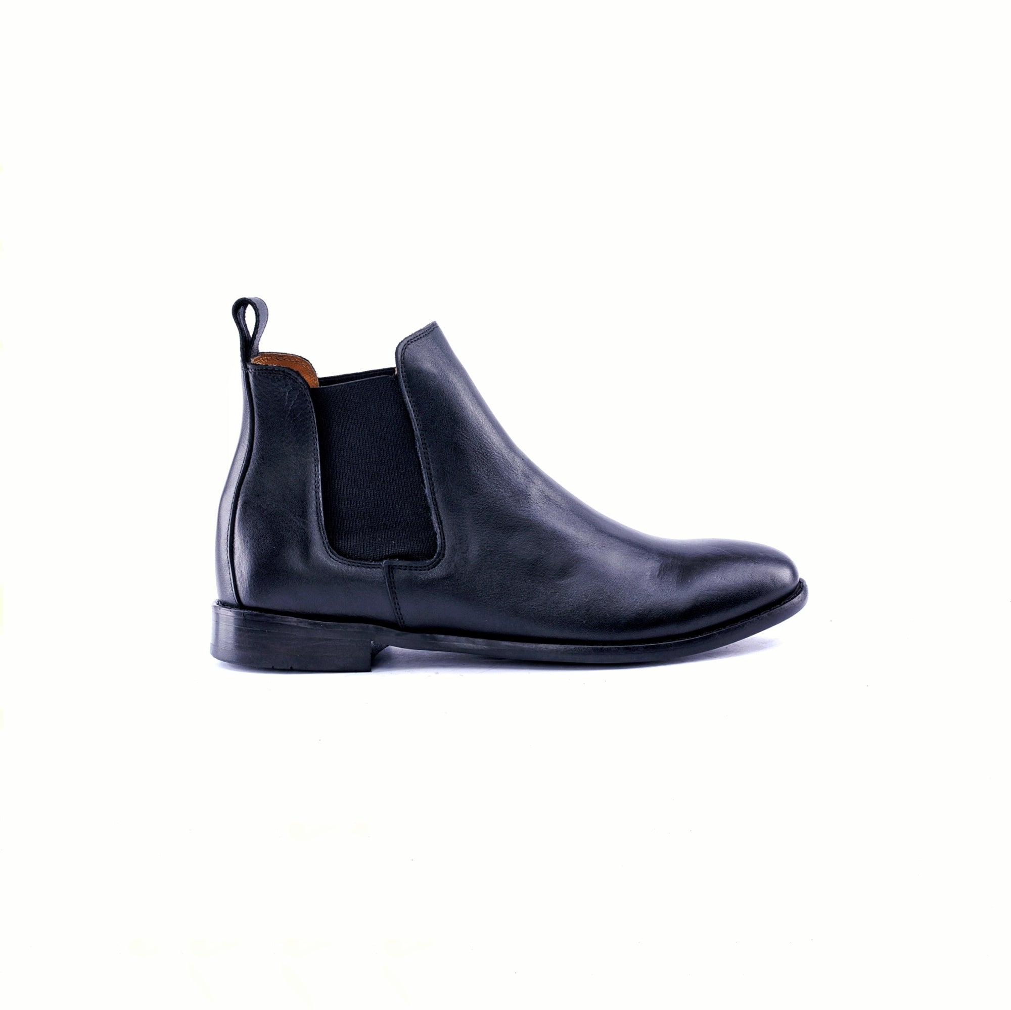black leather chelsea boots