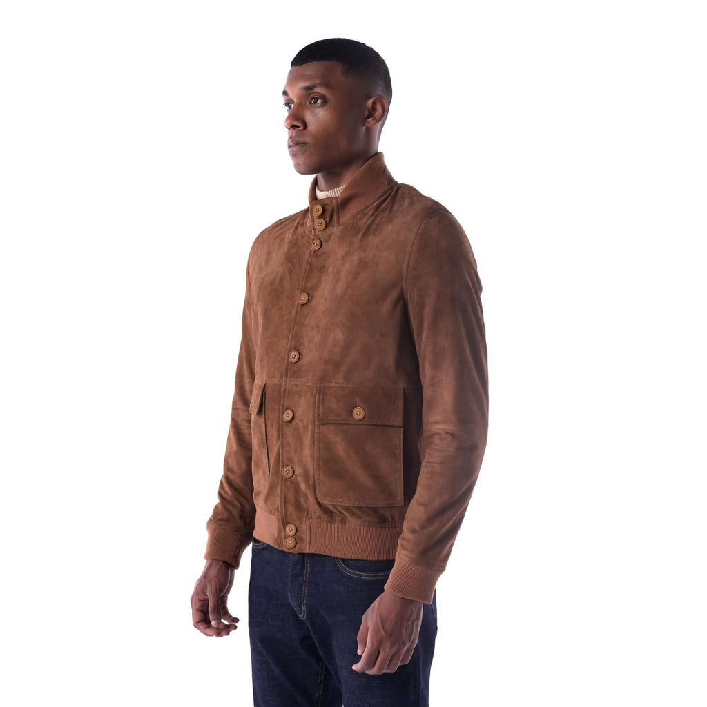 The Pilot Jacket - Goat Suede Edition - bronze - 3/4