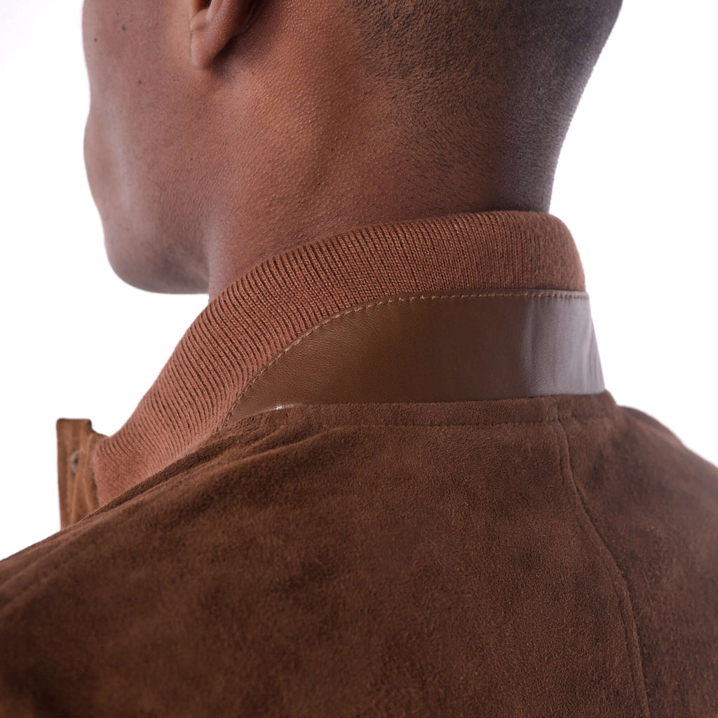 The Pilot Jacket - Goat Suede Edition - bronze -close up 1