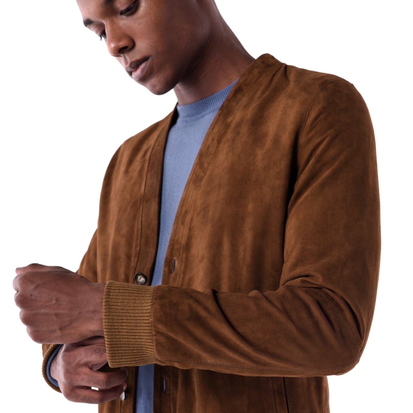 The Cardigan Jacket - Goat Suede Edition - detail
