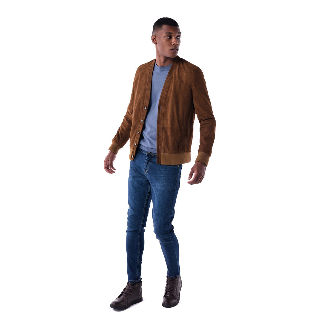 The Cardigan Jacket - Goat Suede Edition - look