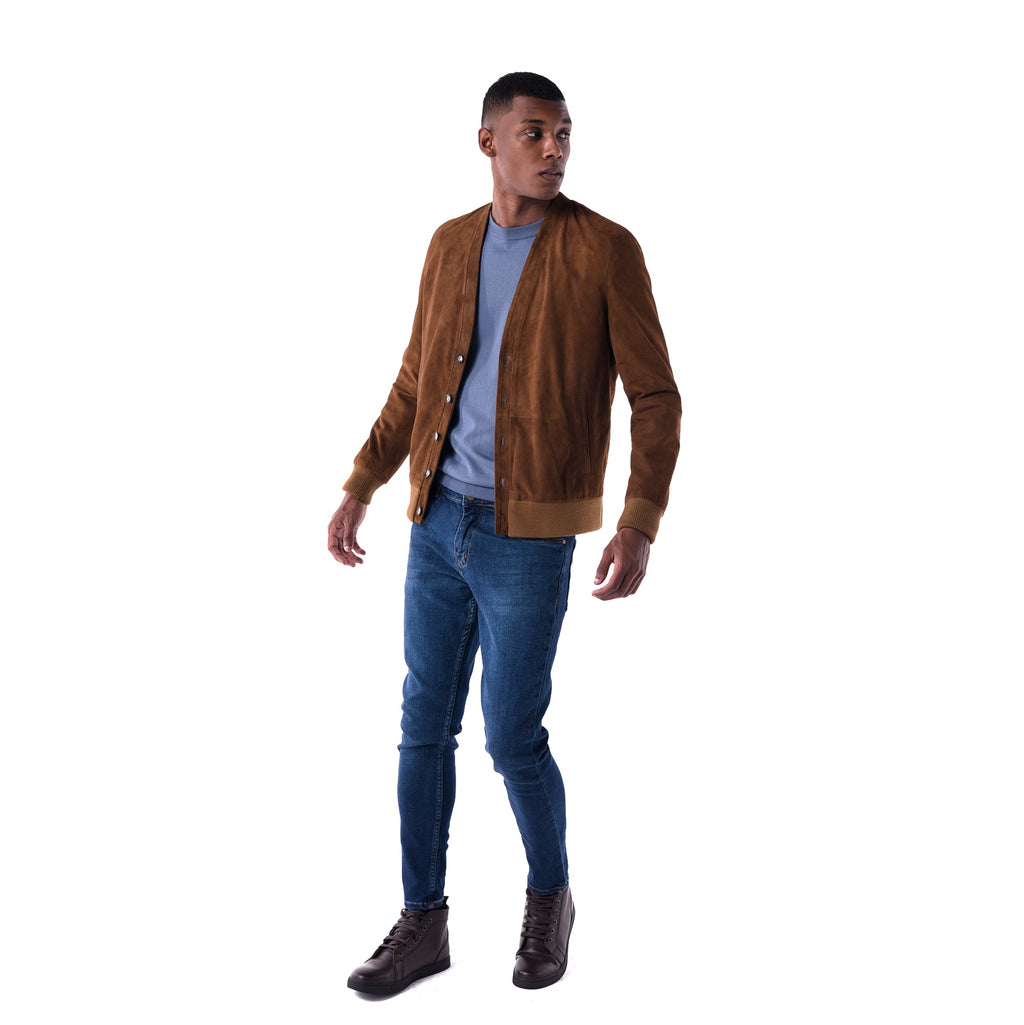 سترة كارديجان - إصدار جلد الماعز السويدي