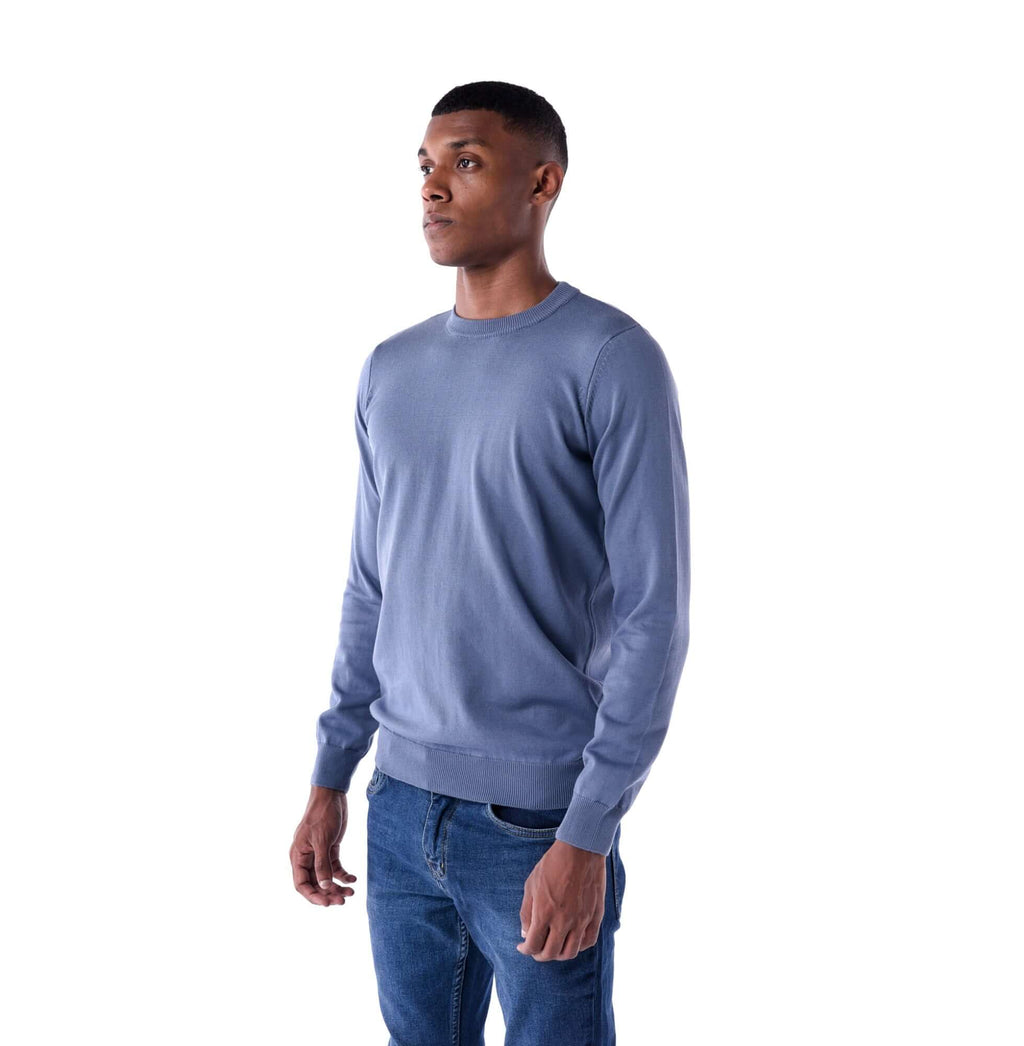 SOLID Crew Pullover Sweater - blue - 3/4