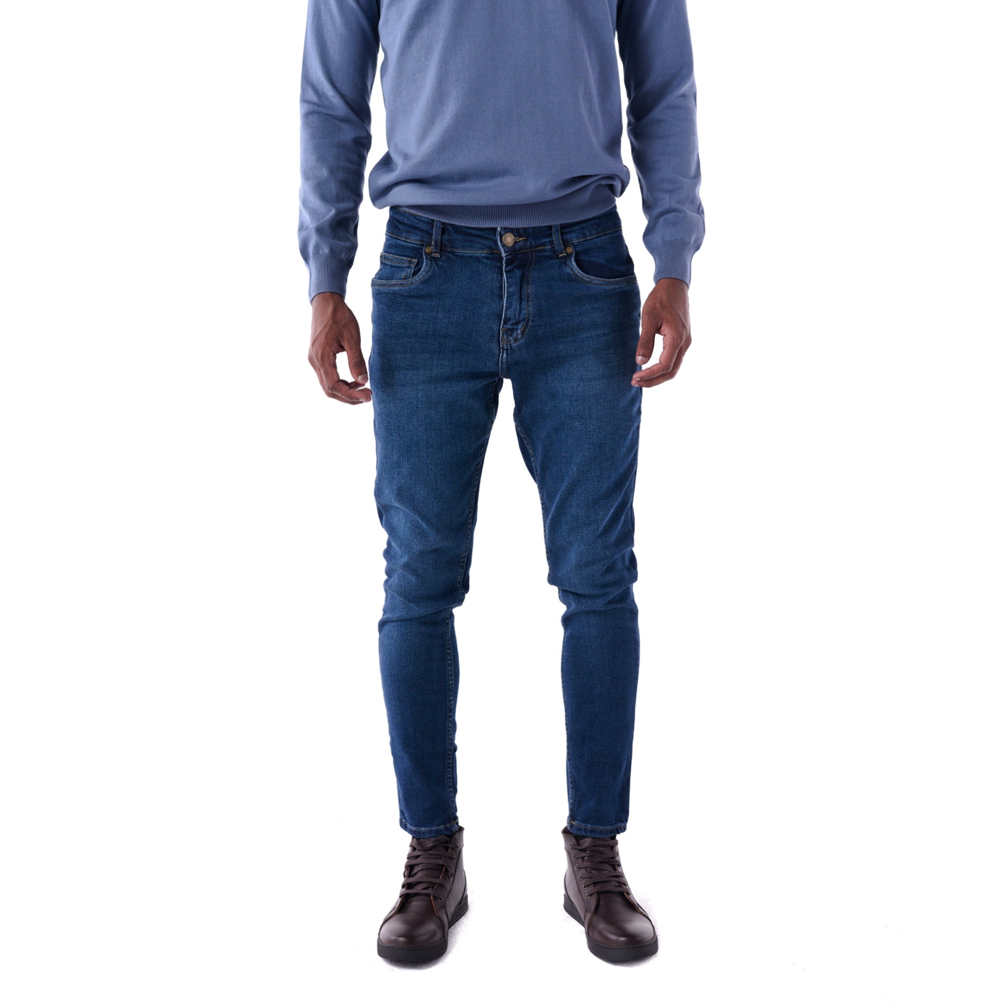 SOLID Dark Washed Skinny Jeans front