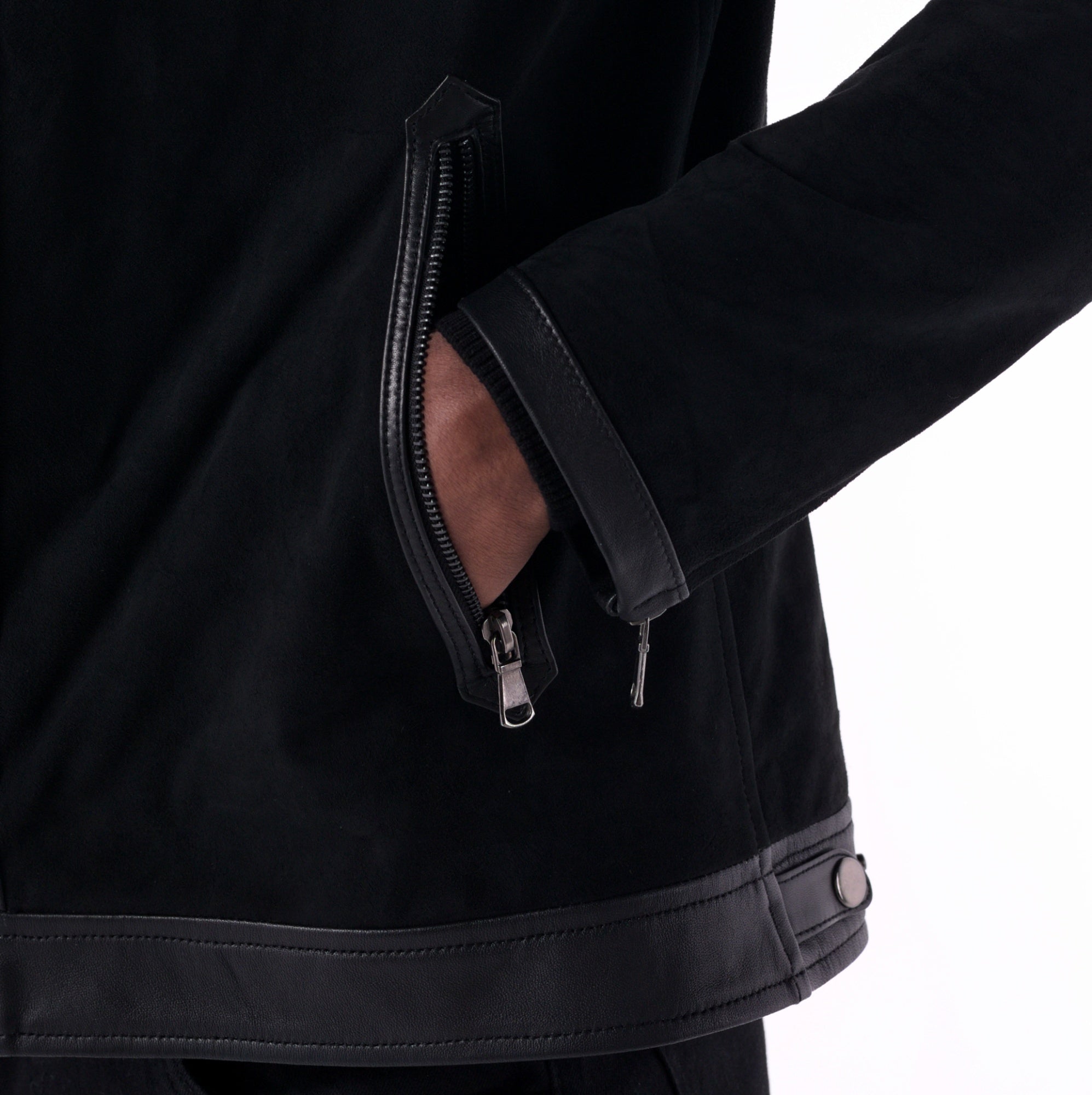The Continental Jacket - Suede & Leather Edition - black - detail 2