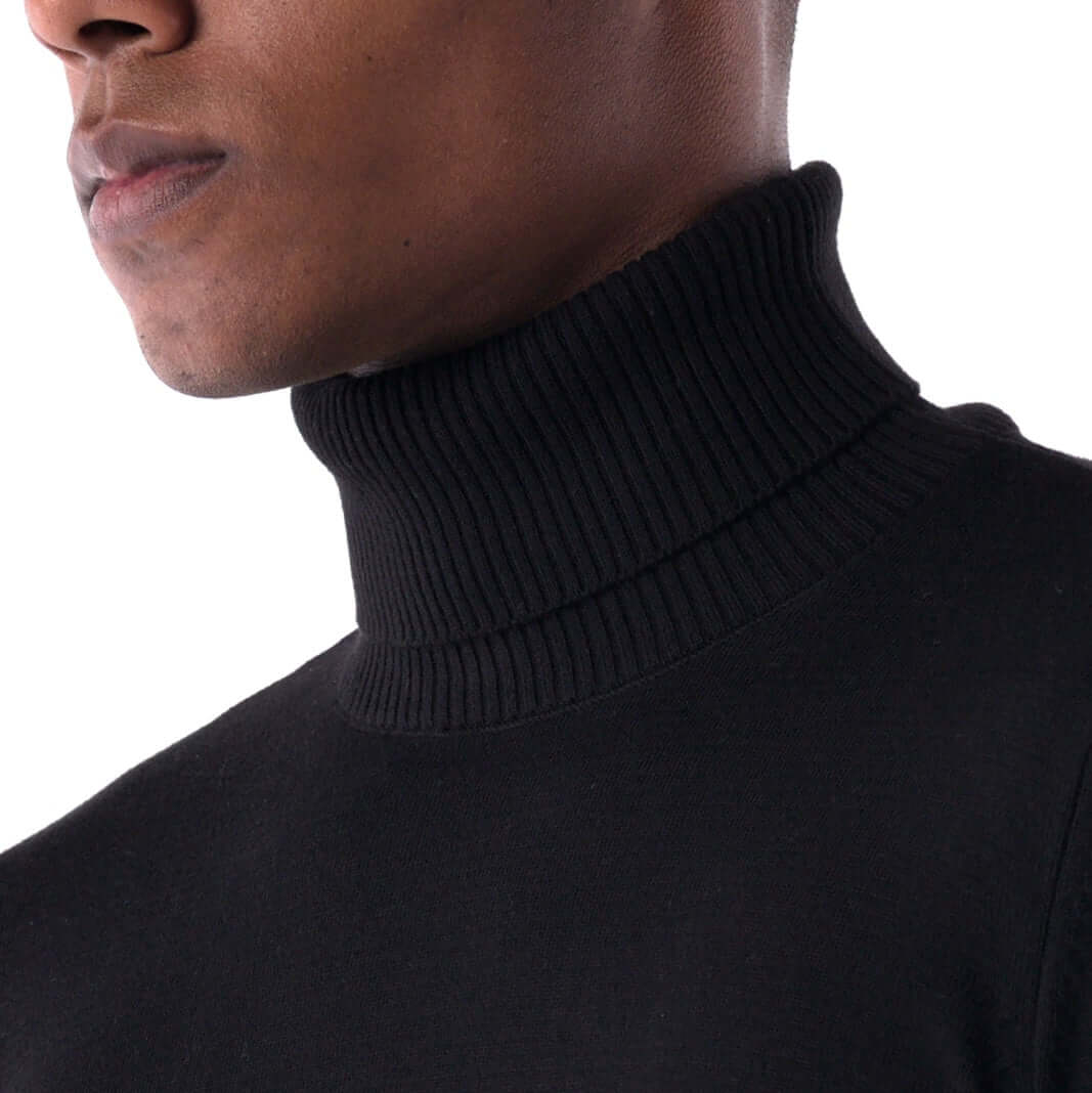 SOLID Knitted Turtleneck Sweater - black - detail 1