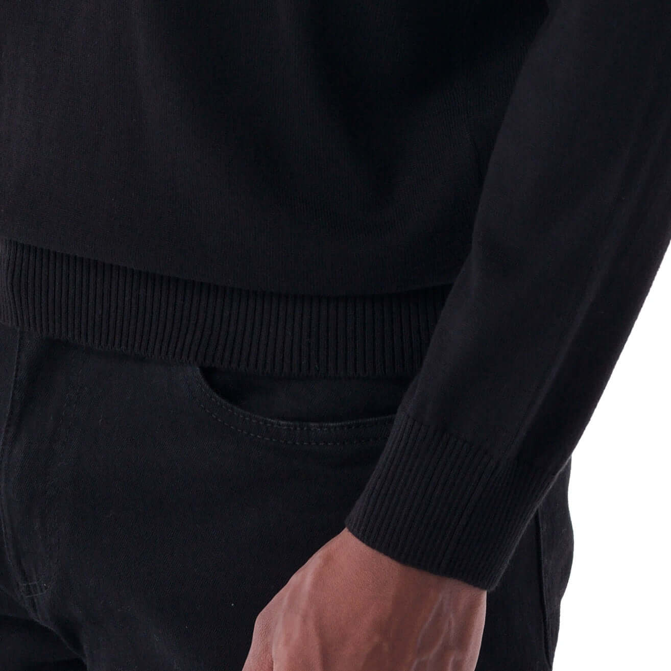 SOLID Knitted Turtleneck Sweater - black - detail 2