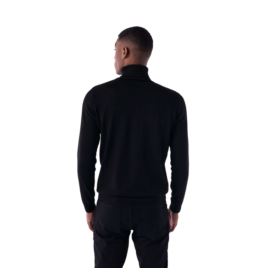 SOLID Knitted Turtleneck Sweater - black - back