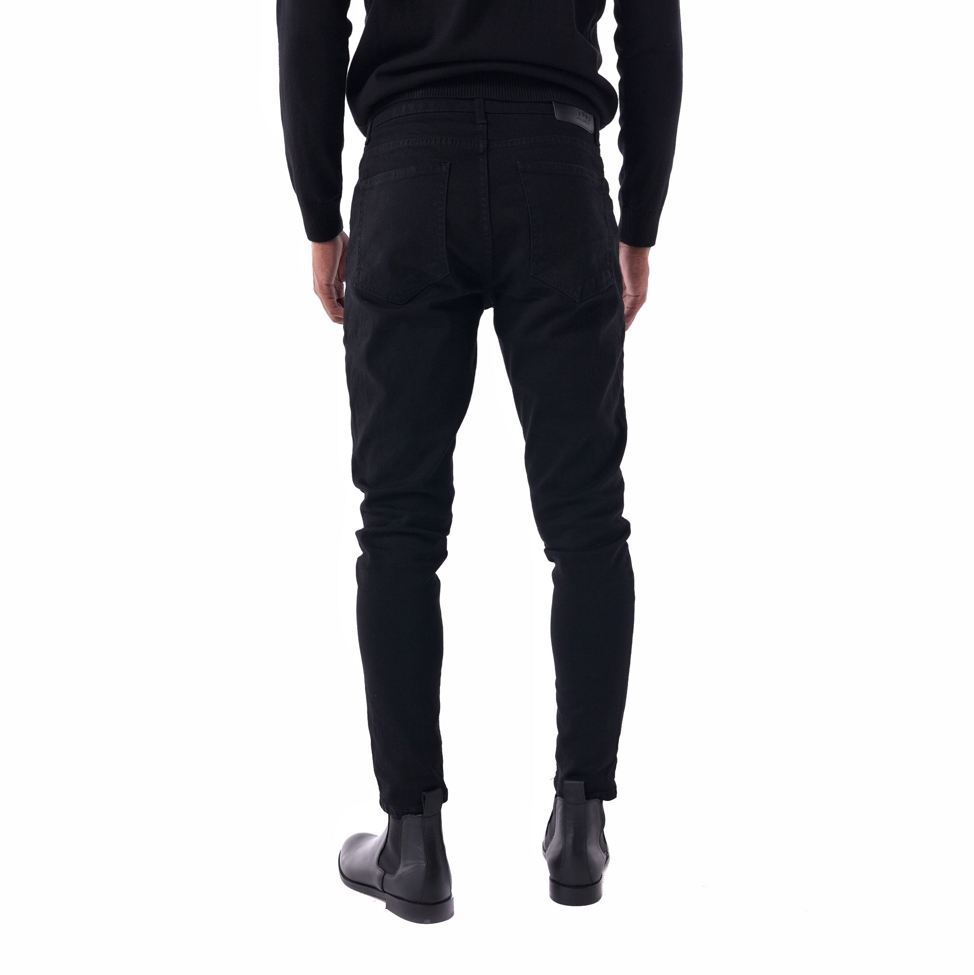 SOLID Black Skinny Jeans back