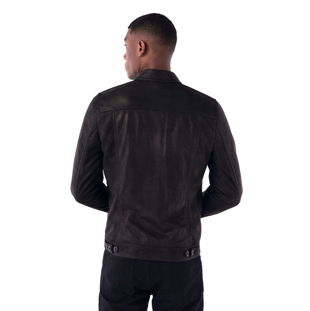 The Rugged Trucker Jacket – Lambskin Edition - black - back