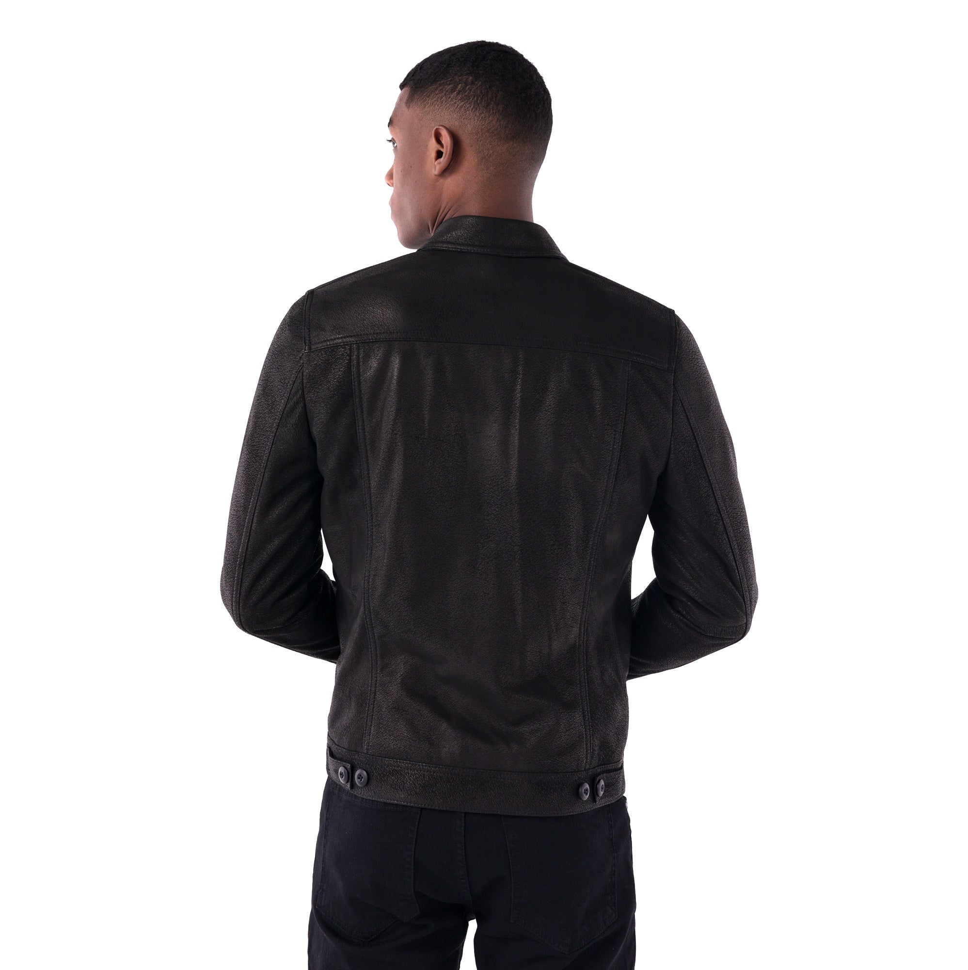 The Rugged Trucker Jacket – Lambskin Edition - black - back