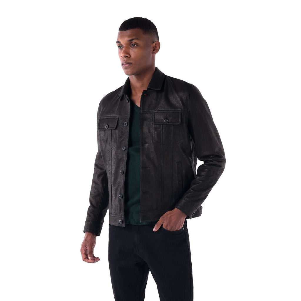 The Rugged Trucker Jacket – Lambskin Edition - black - style