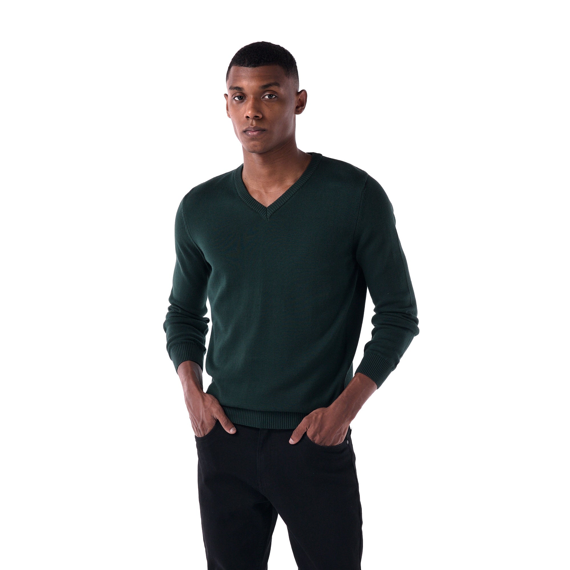 سترة محبوكة برقبة على شكل حرف V من SOLID