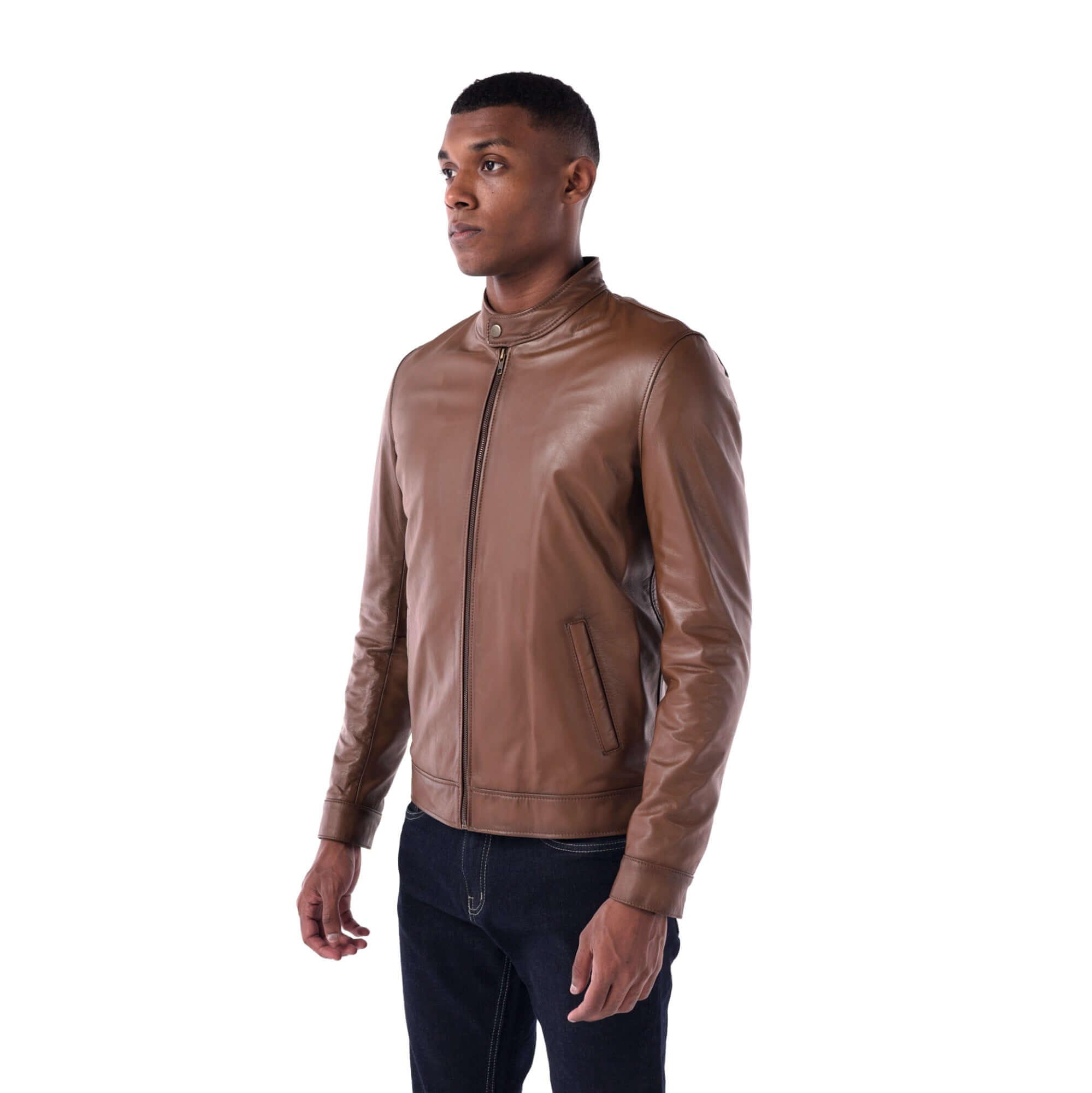 The Racer Jacket - Lambskin Edition - Brown side