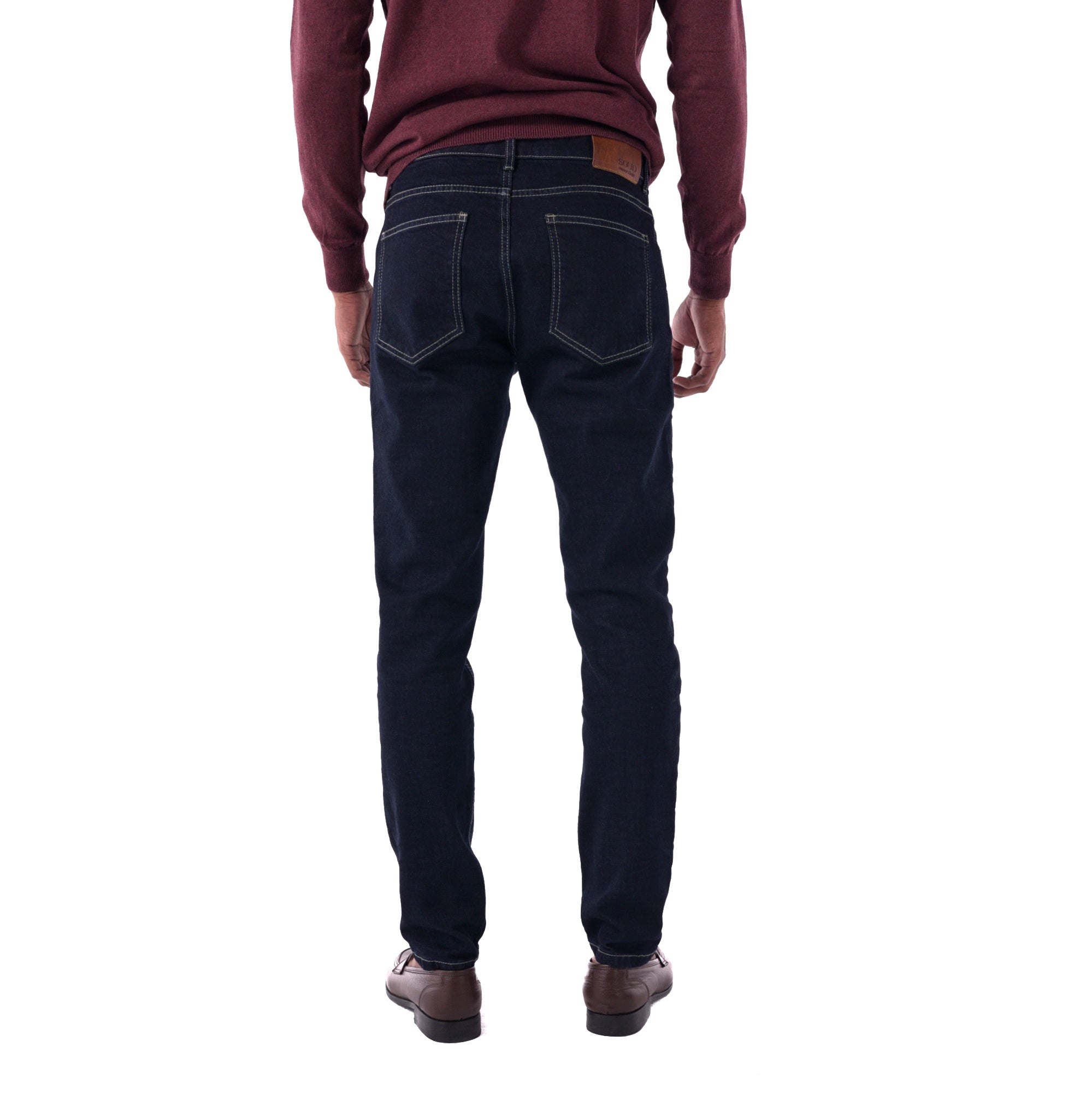 SOLID Navy Slim Denim with Contrast Stitch back