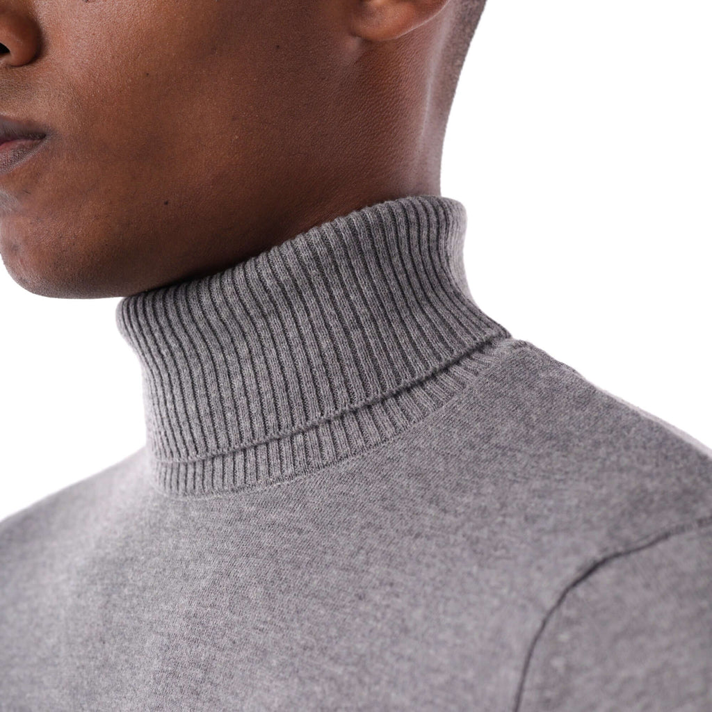 SOLID Knitted Turtleneck Sweater - gray - detail 1