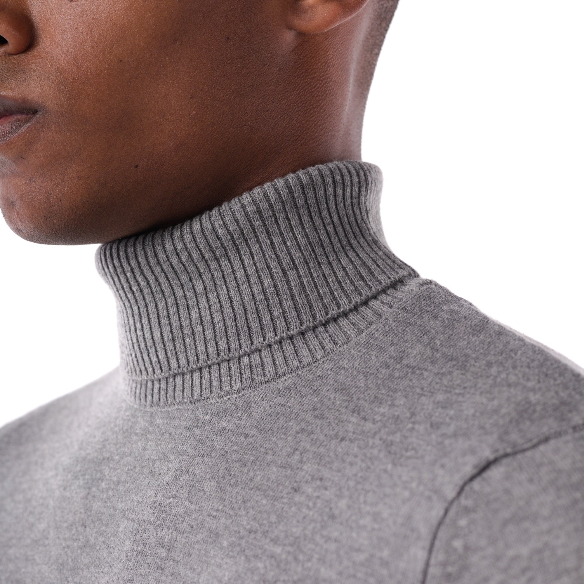 SOLID Knitted Turtleneck Sweater - gray - detail 1