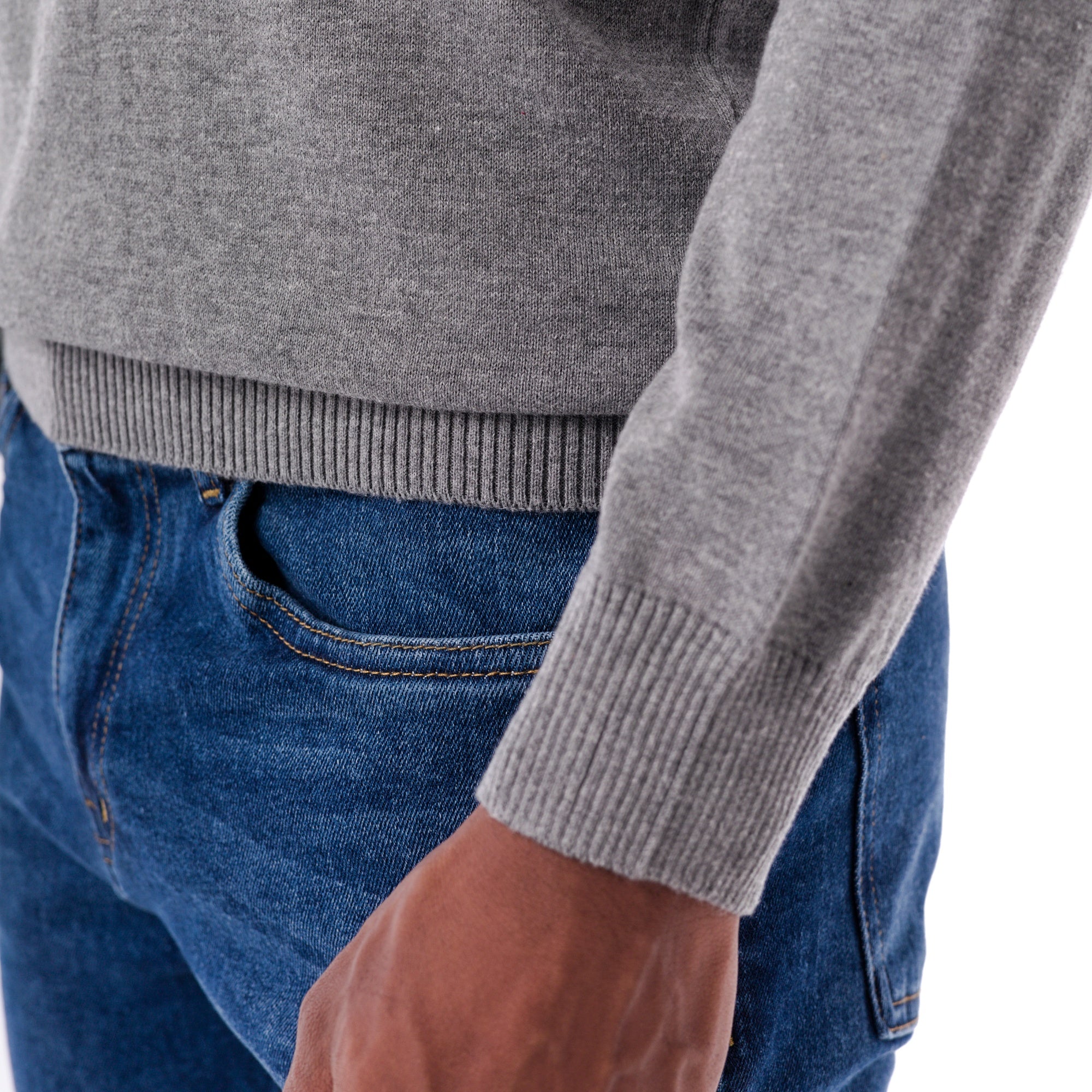SOLID Knitted Turtleneck Sweater - gray - detail 2