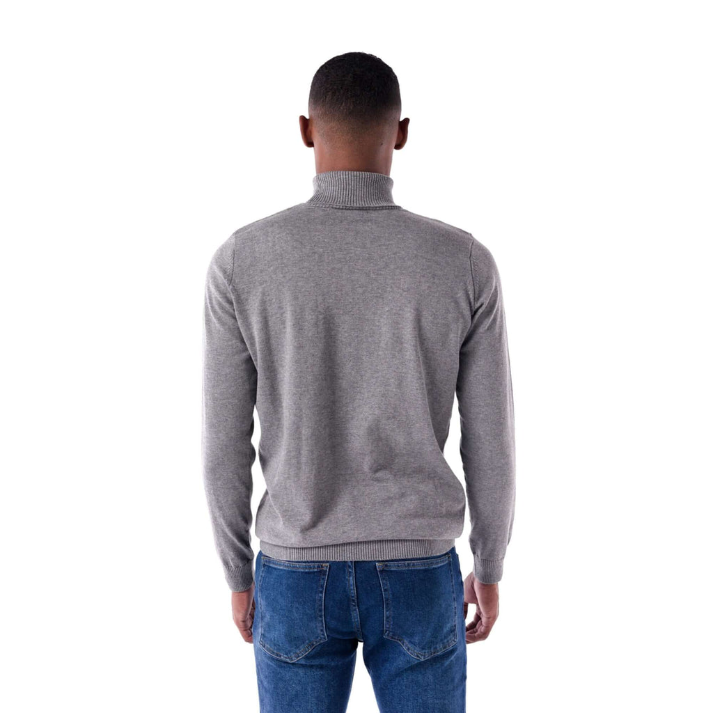 SOLID Knitted Turtleneck Sweater - gray - back
