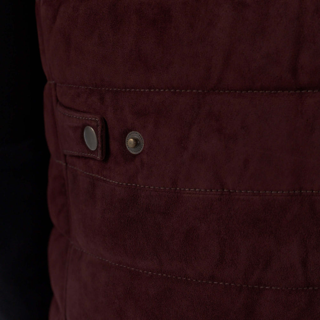 Suede Vest burgundy detail