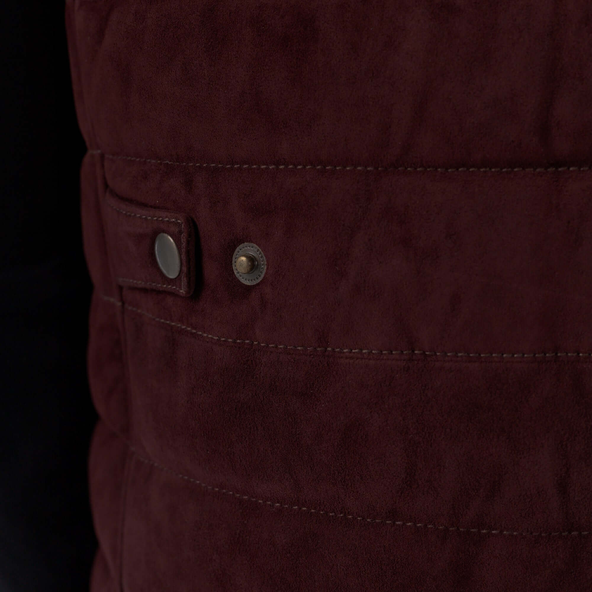 Suede Vest burgundy detail