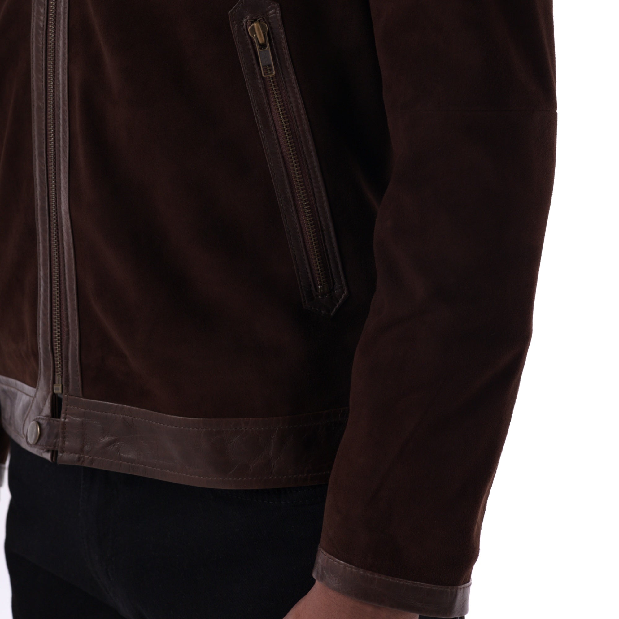 The Continental Jacket - Suede & Leather Edition - brown - detail 2