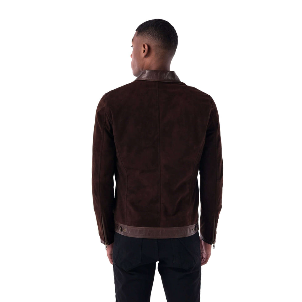 The Continental Jacket - Suede & Leather Edition - brown - back