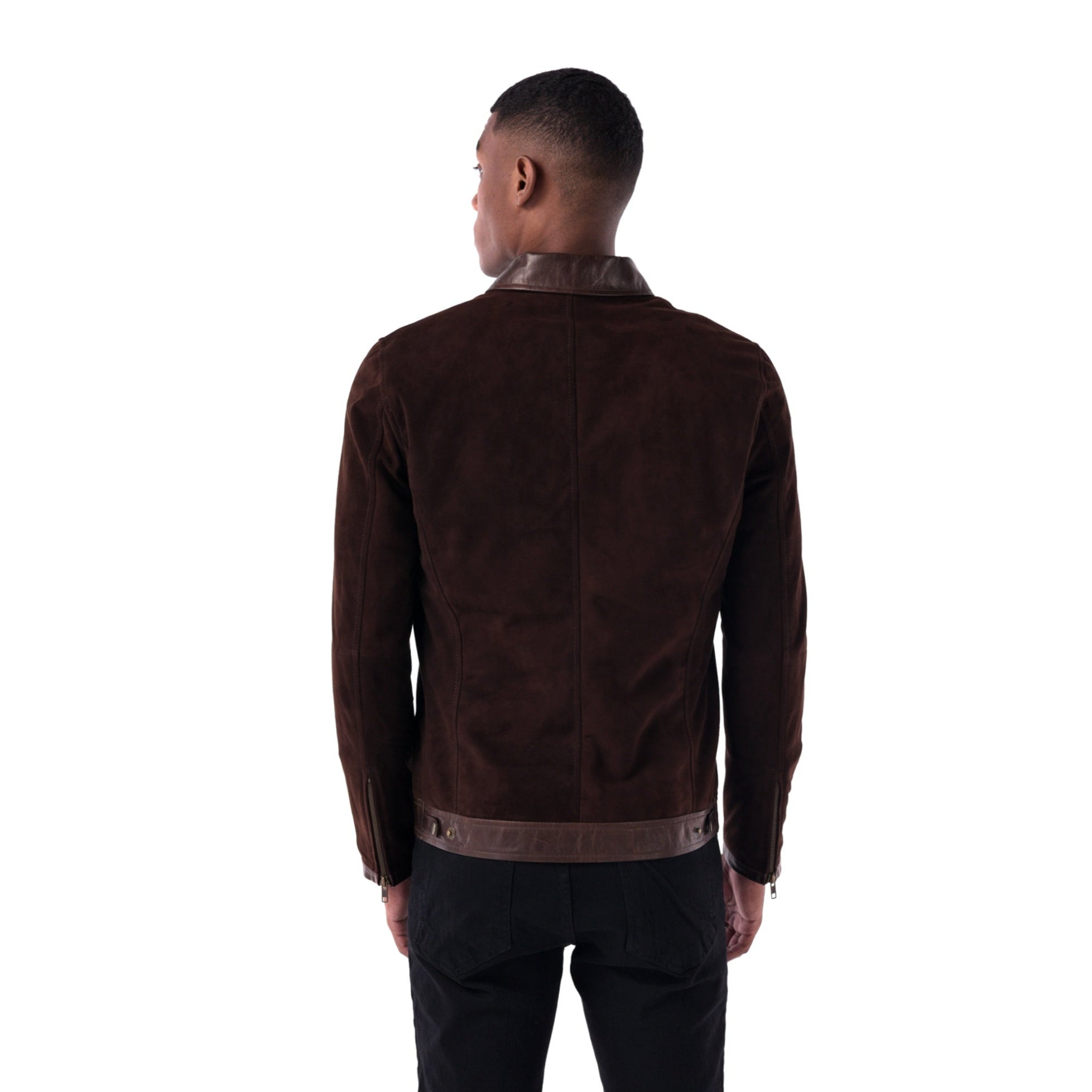 The Continental Jacket - Suede & Leather Edition - brown - back