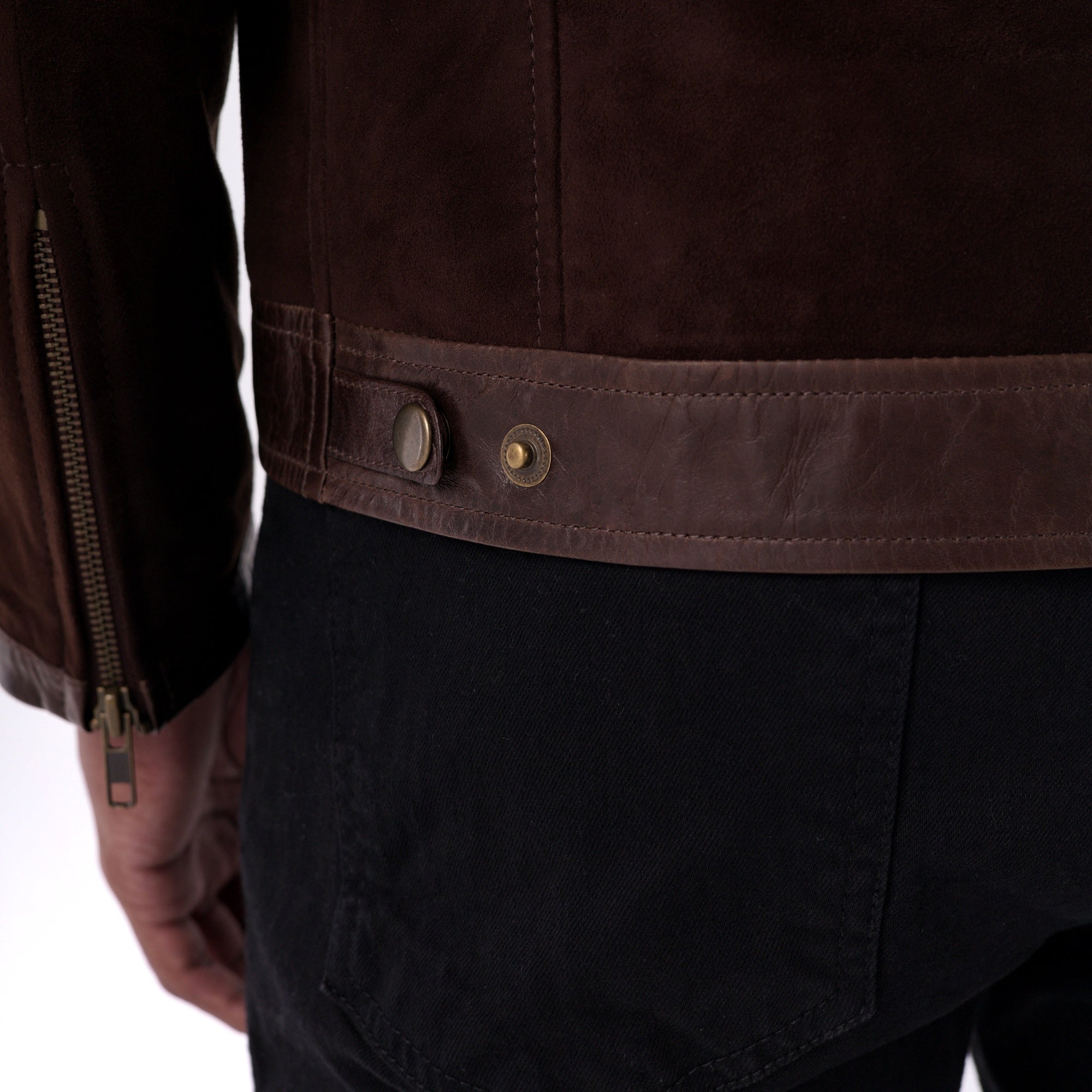 The Continental Jacket - Suede & Leather Edition brown detail 4