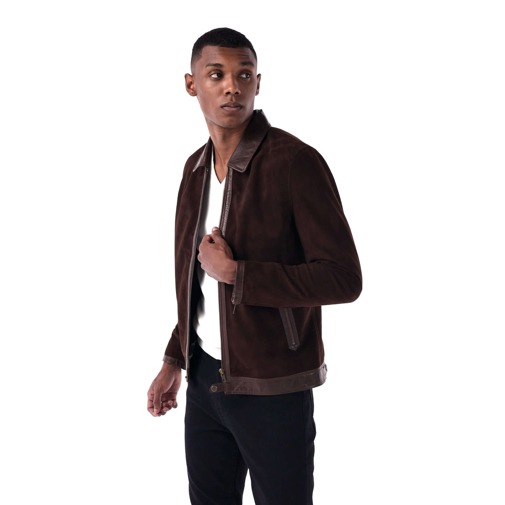 The Continental Jacket - Suede & Leather Edition - brown - style