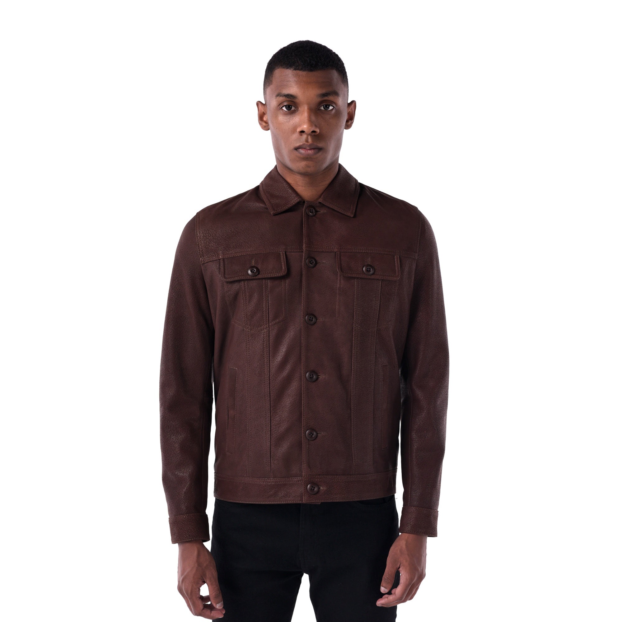 The Rugged Trucker Jacket – Lambskin Edition - brown - main