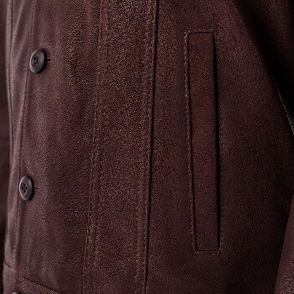 The Rugged Trucker Jacket – Lambskin Edition - brown - detail 2
