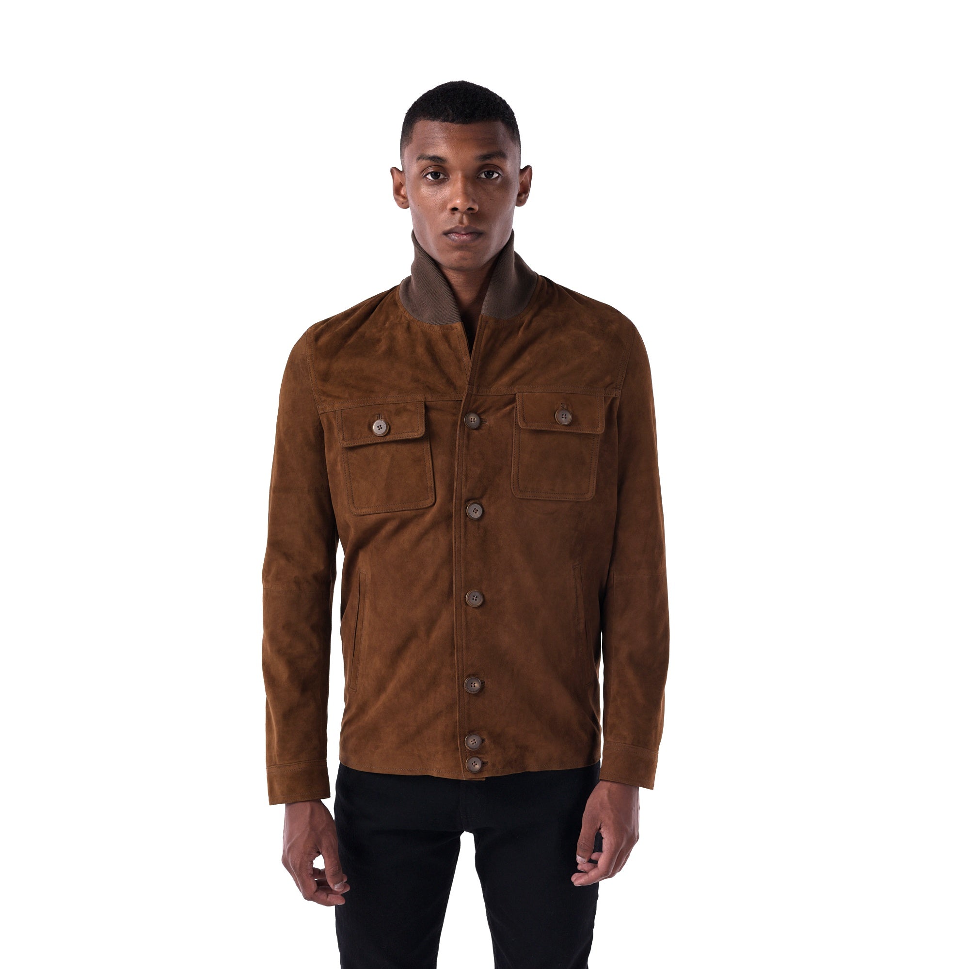 Marrakesh Suede Jacket Tan closed