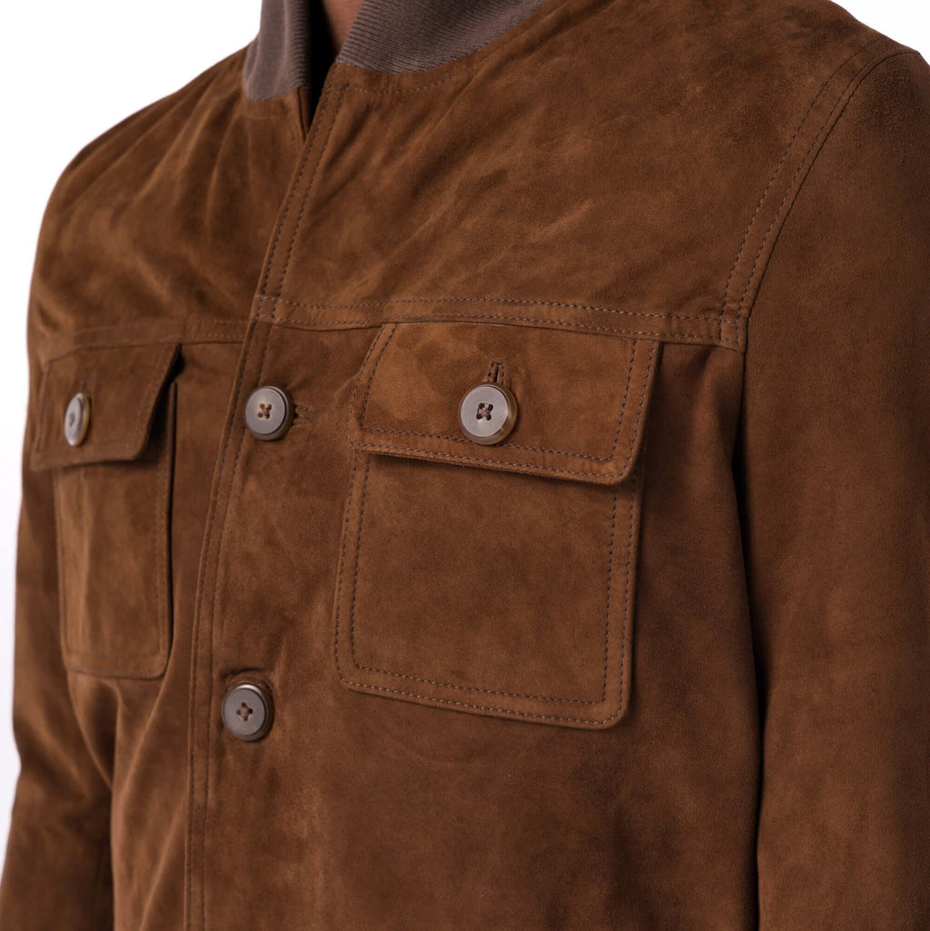 Marrakesh Suede Jacket Tan close up