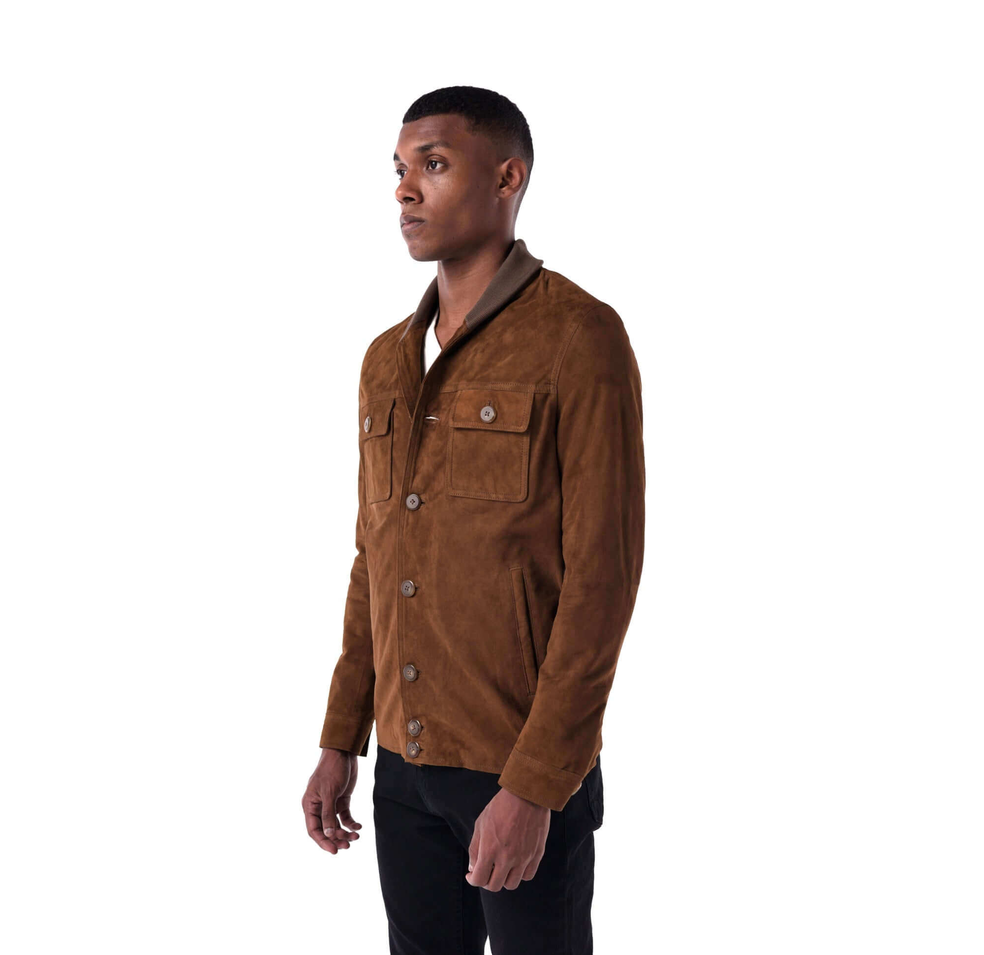Marrakesh Suede Jacket Tan side