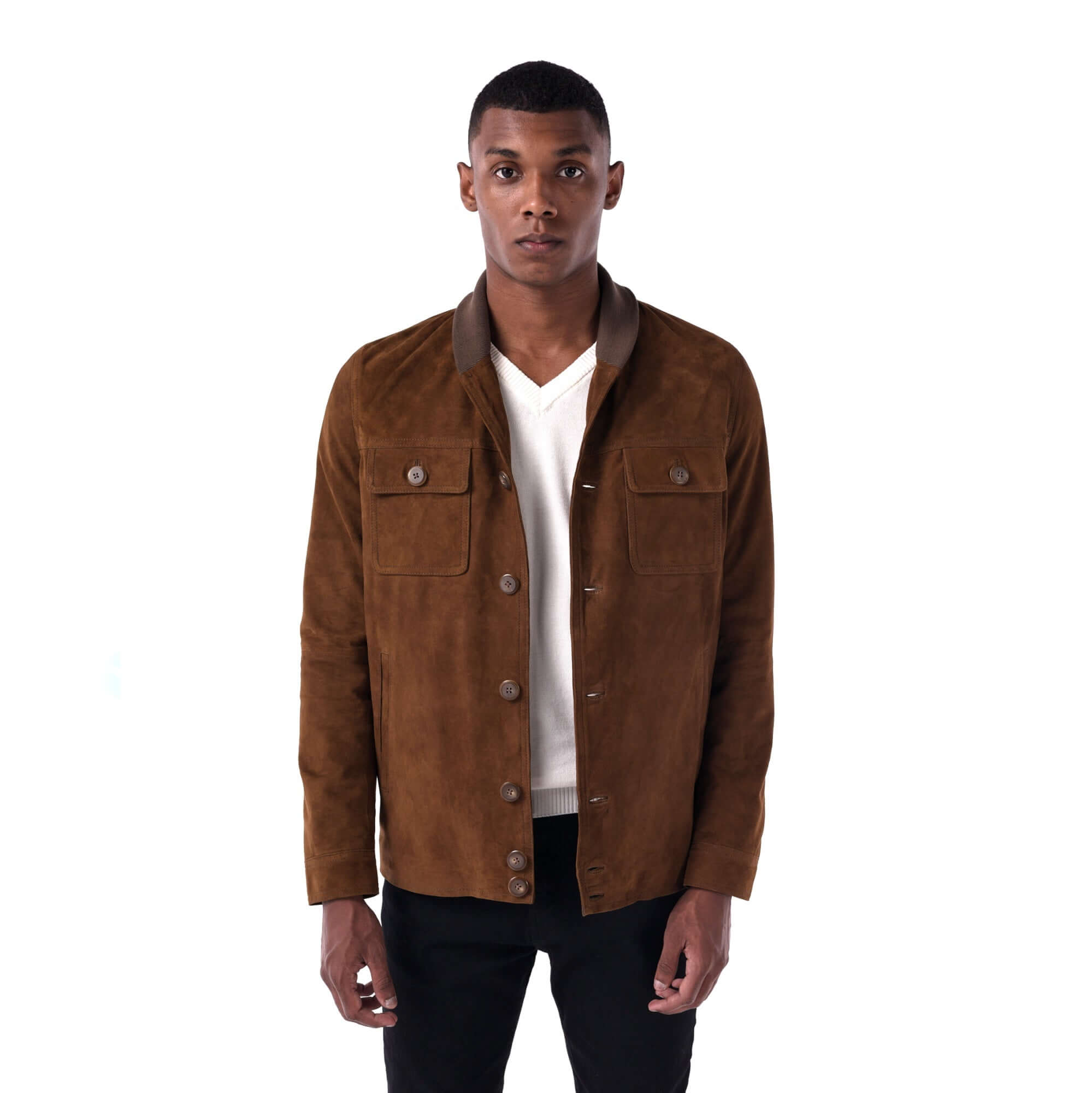 Marrakesh Suede Jacket Tan front