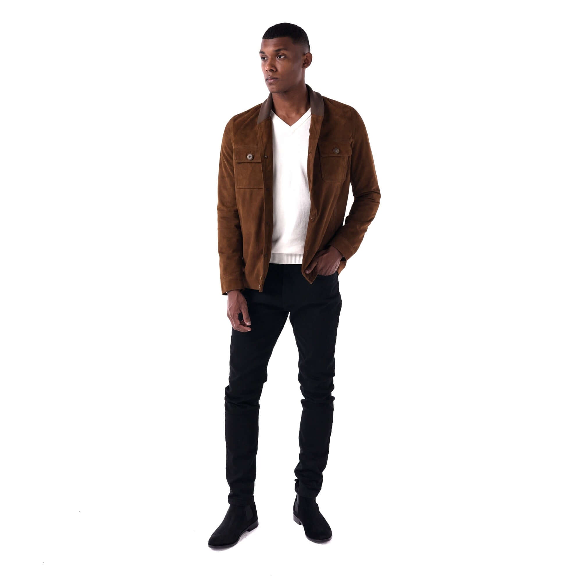 Marrakesh Suede Jacket Tan look