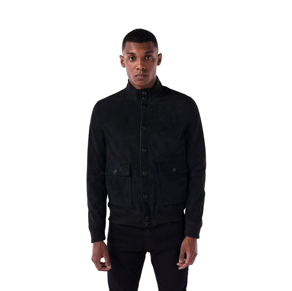 The Pilot Jacket - Goat Suede Edition - black - main