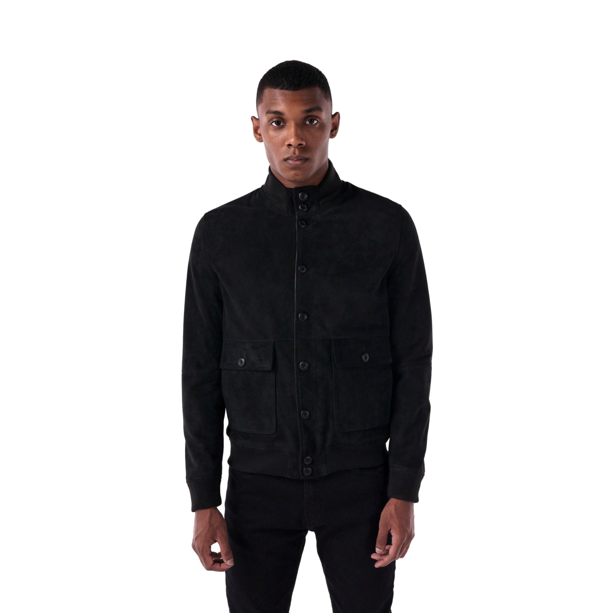 The Pilot Jacket - Goat Suede Edition - black - main