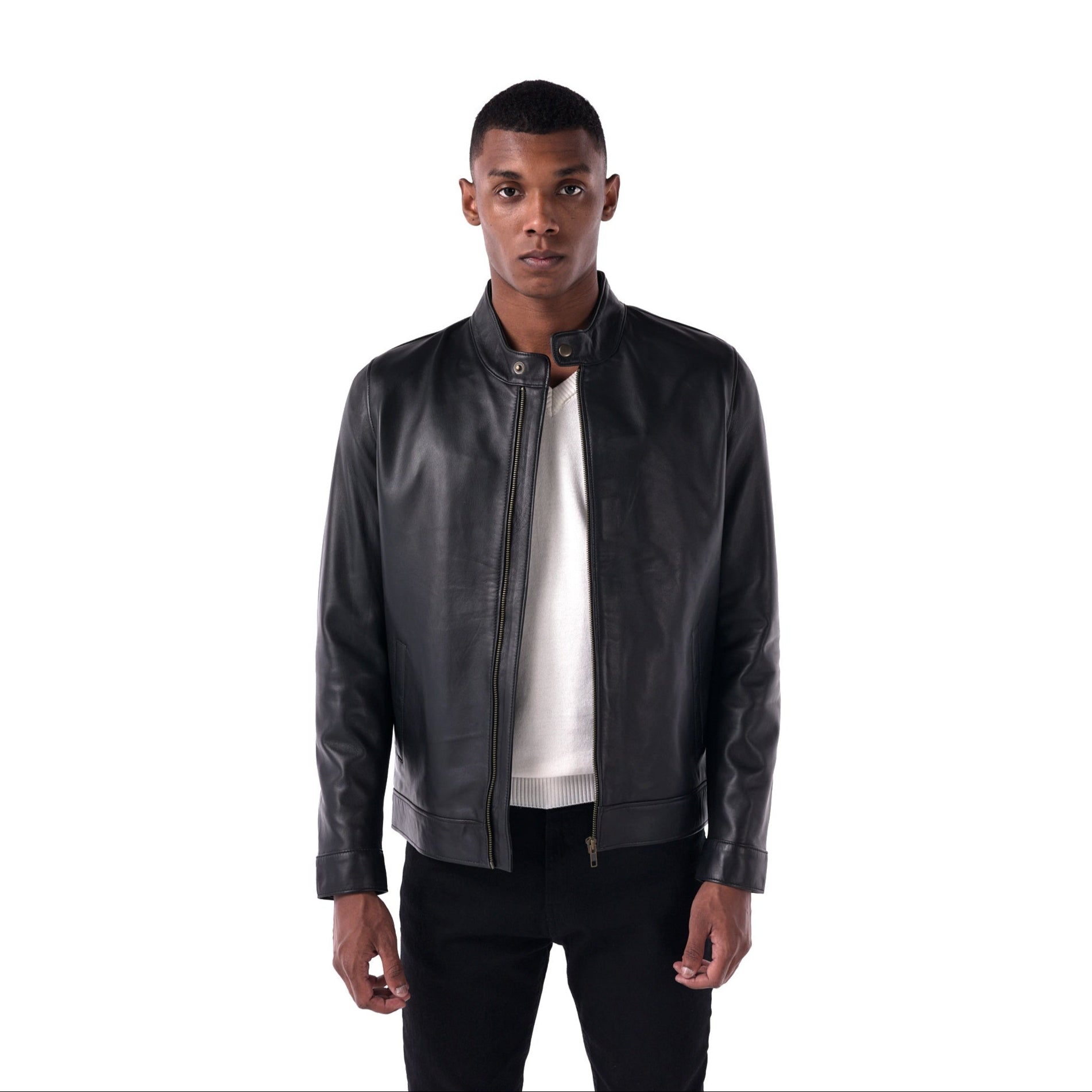 The Racer Jacket - Lambskin Edition - Black - open