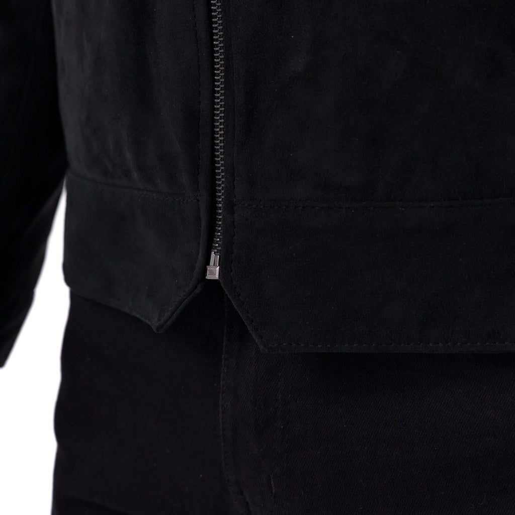 The Minimalist Collar Jacket - Suede Edition - Black - Focus 2