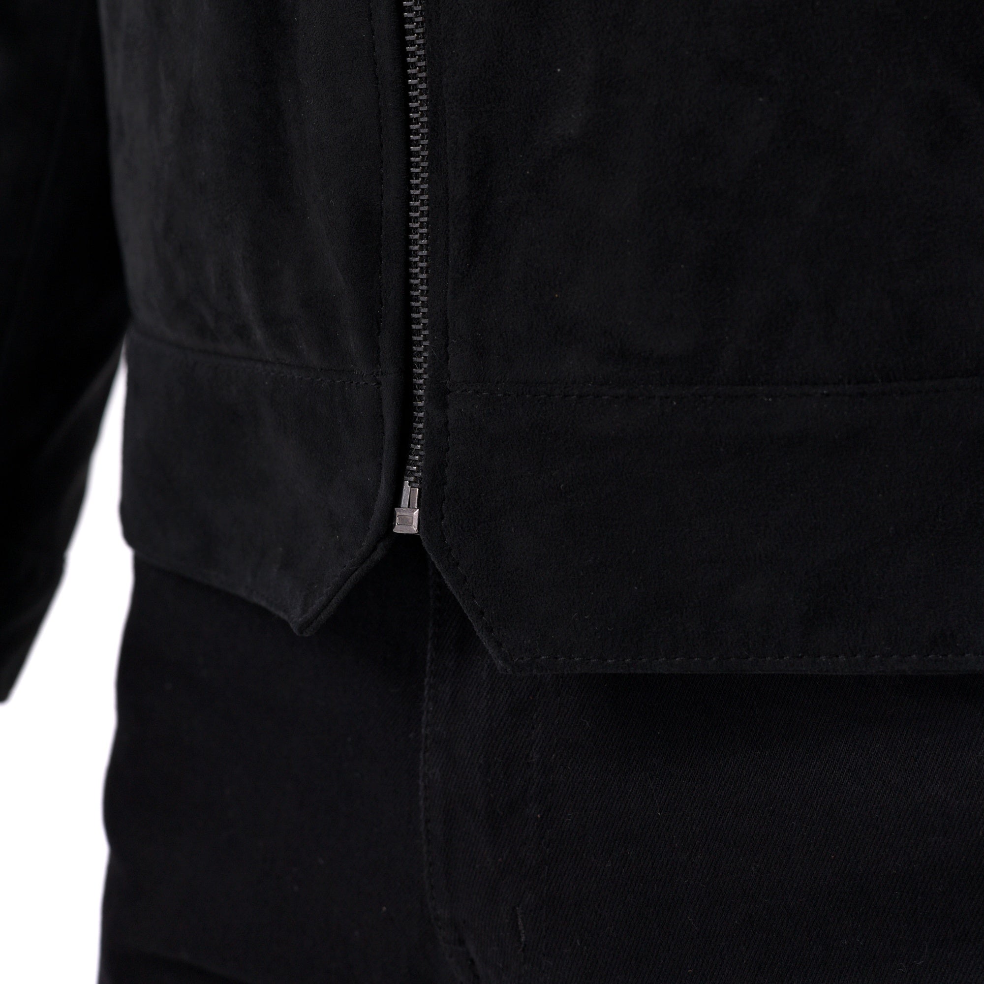 The Minimalist Collar Jacket - Suede Edition - Black - Focus 2