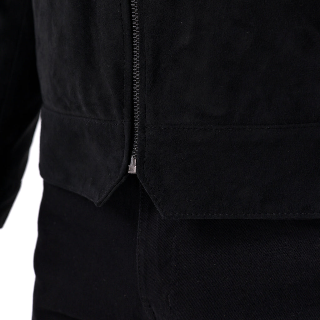 The Minimalist Collar Jacket in Goat Suede