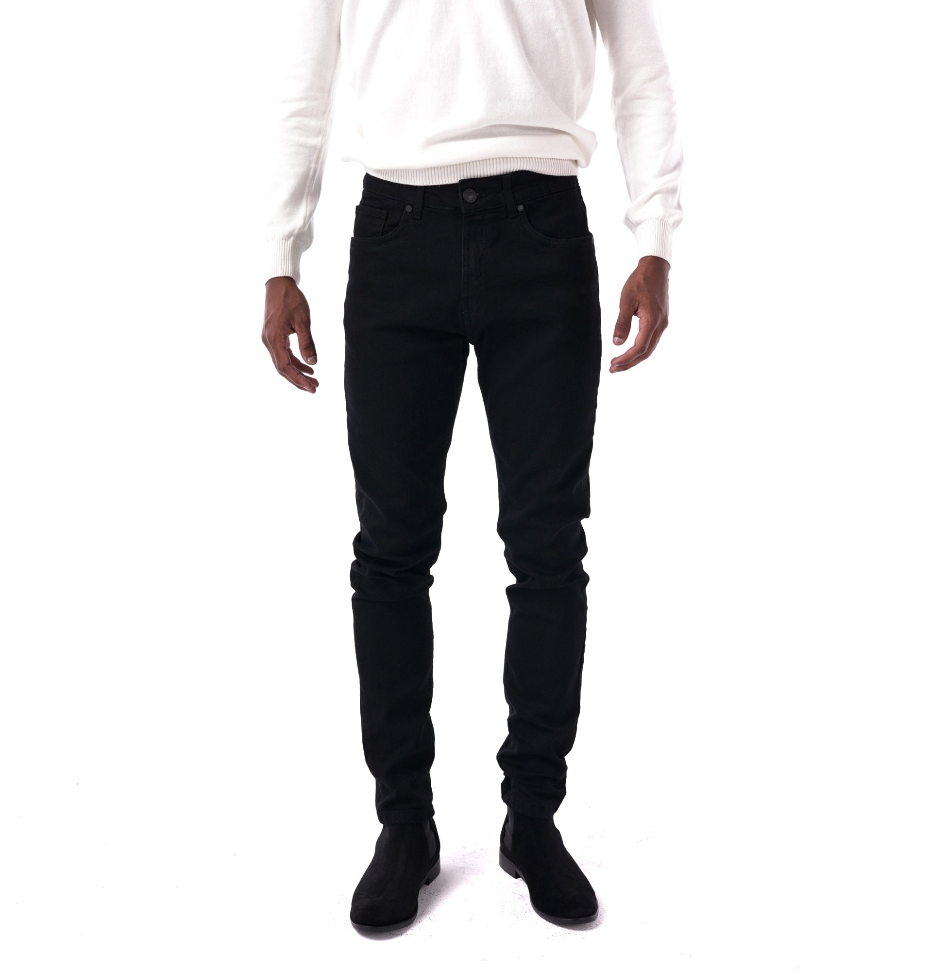 SOLID Black Slim Jeans front