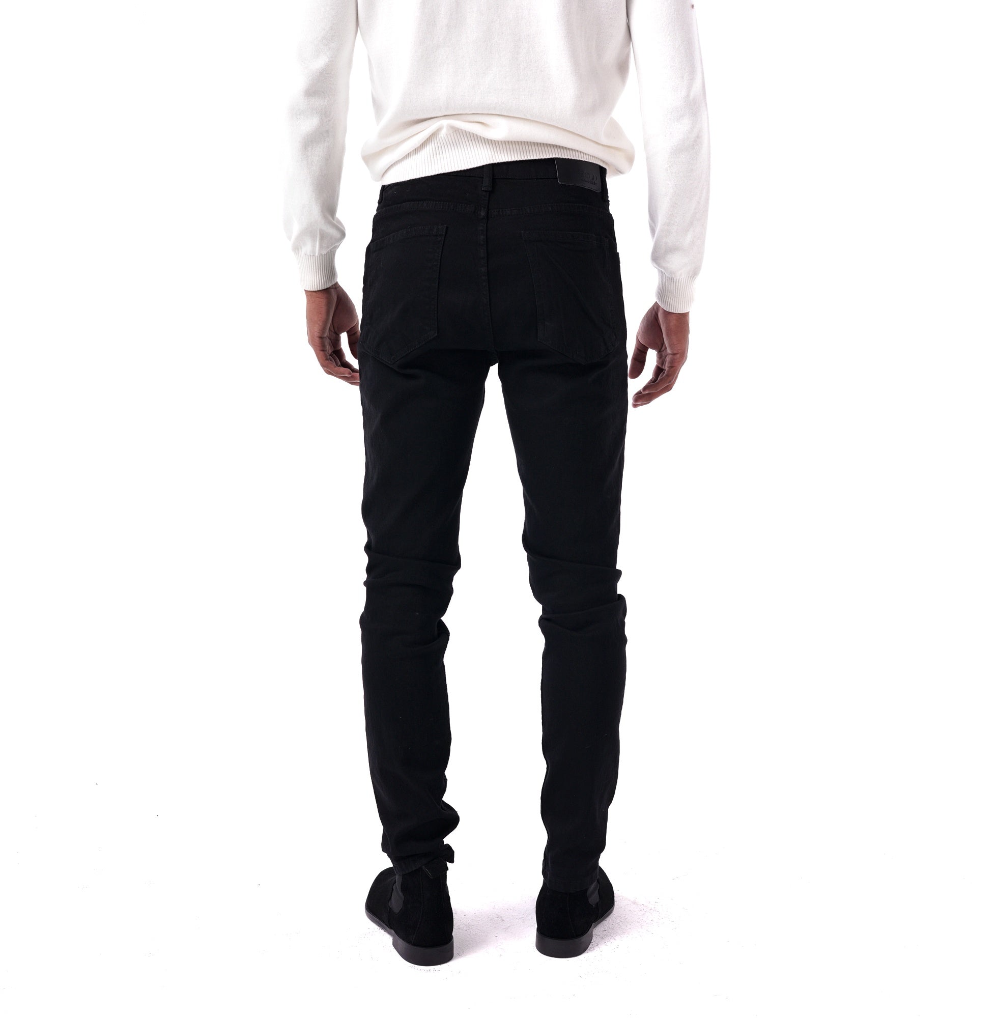 SOLID Black Slim Jeans back
