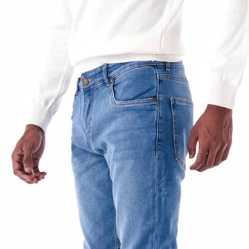 SOLID Mid Washed Skinny Jeans detail