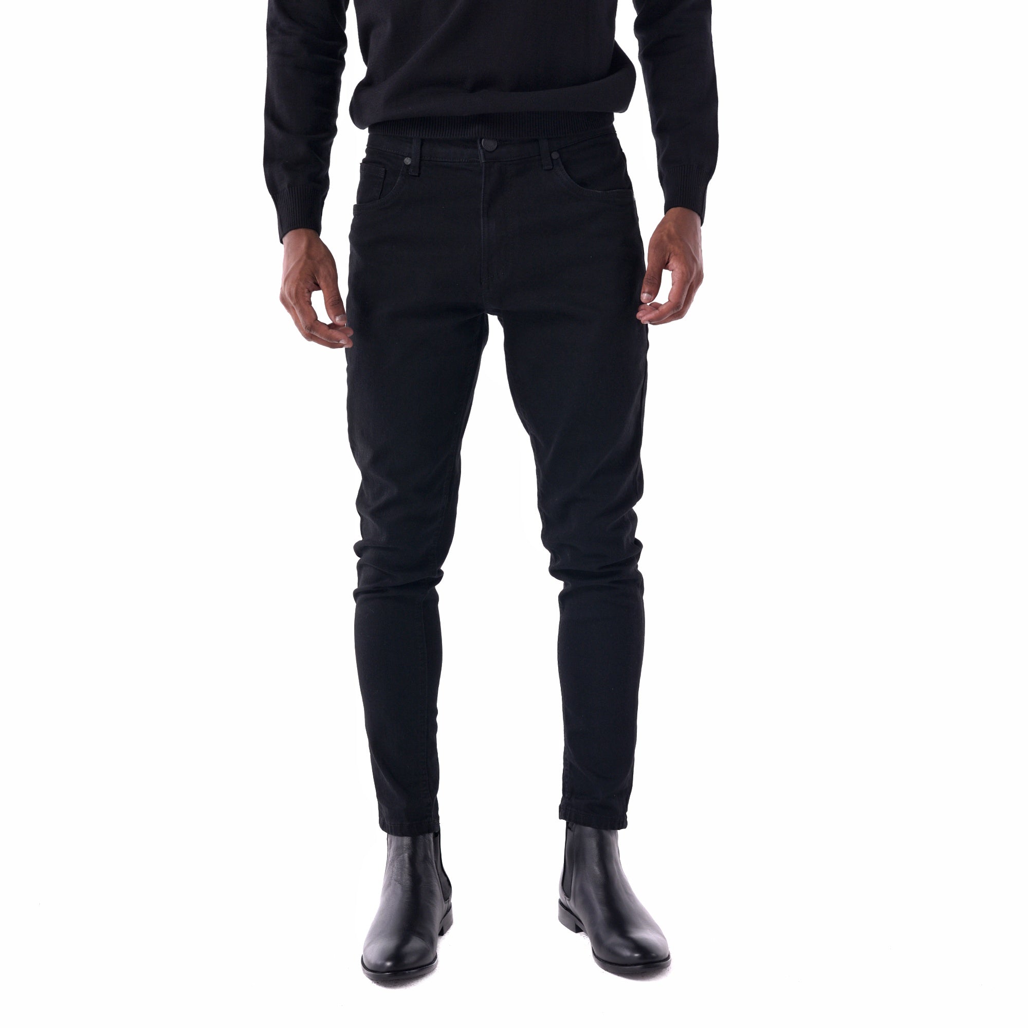 SOLID Black Skinny Jeans front
