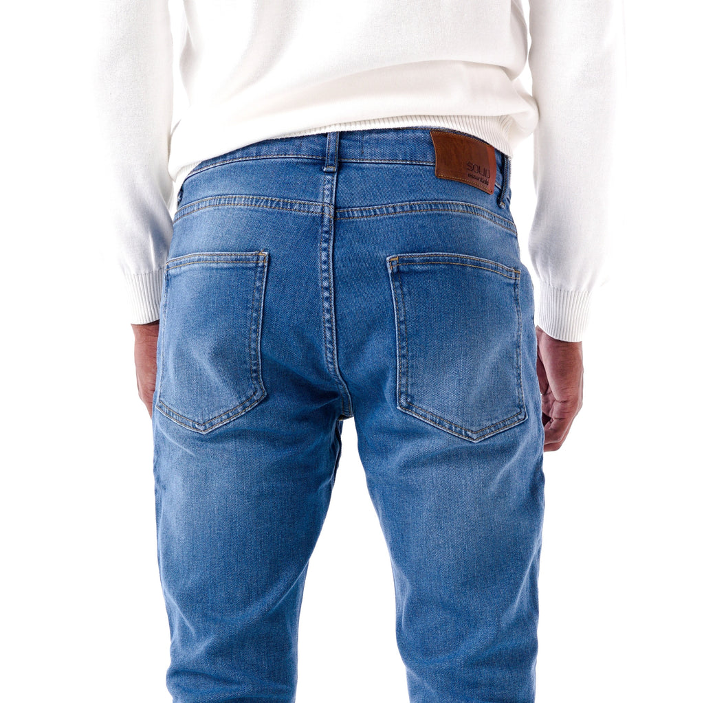 SOLID Mid Washed Skinny Jeans detail